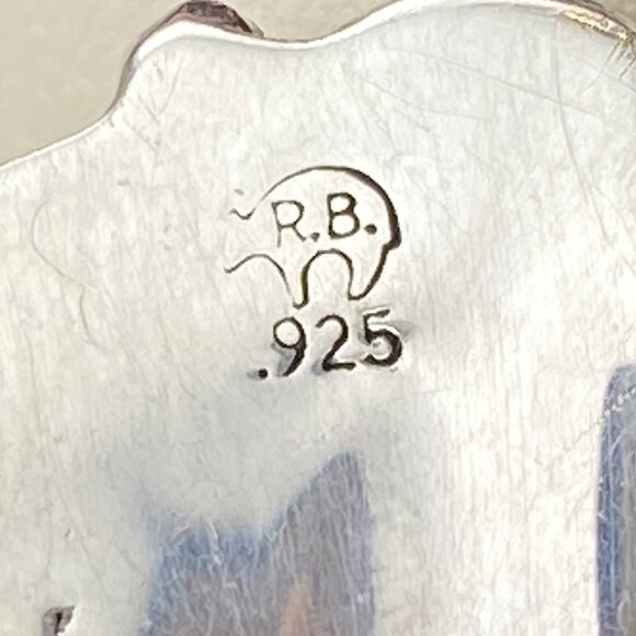 RARE Vtg Running Bear Trading Gallop Turquoise Sterling Silver Wolf Ring Sz 9.5 - Picture 5 of 16